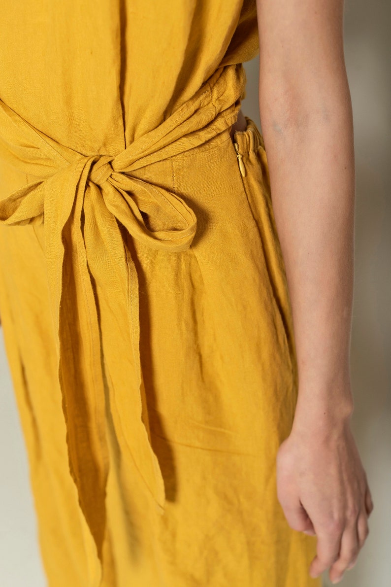 Linen Jumpsuit Jumpsuit Women Linen Overalls Palazzo Etsy UK