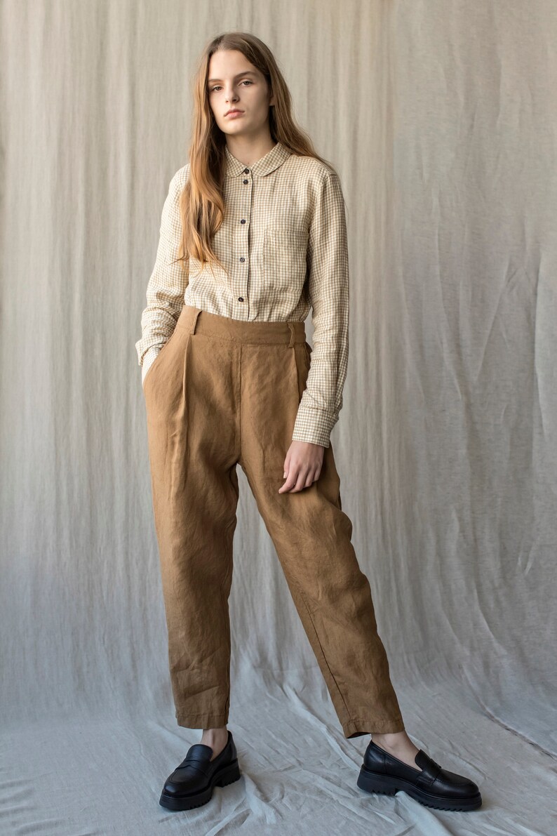 patterned linen pants