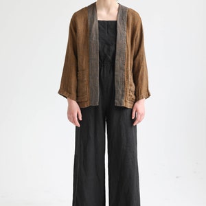 Exclusive linen cardigan, Linen kimono jacket, Linen jacket women, Linen blazer TOKYO image 7