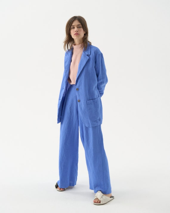 Pantaloni di lino donna pantaloni gamba larga pantaloni | Etsy Italia