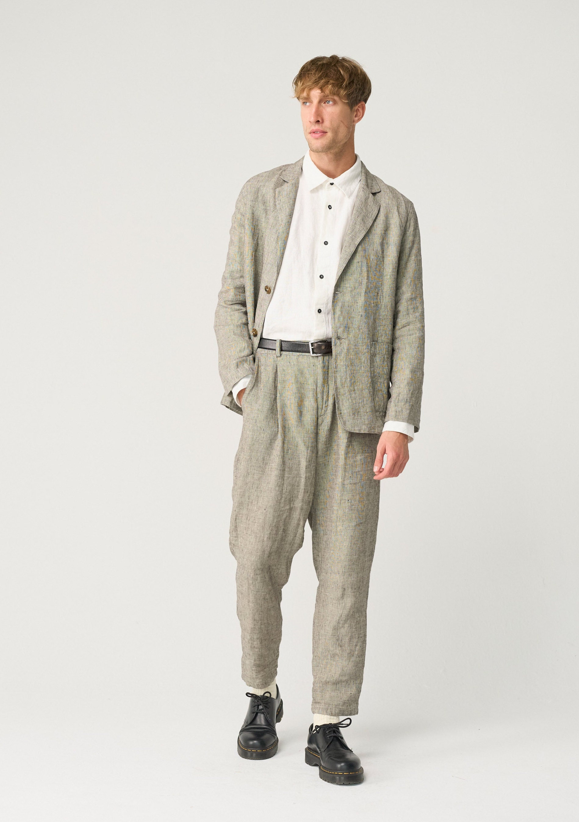 Buttoned Linen Jacket for Men With No Lining, Mens Summer Buttoned Linen Jacket for Men With No Lining, Mens Summer
