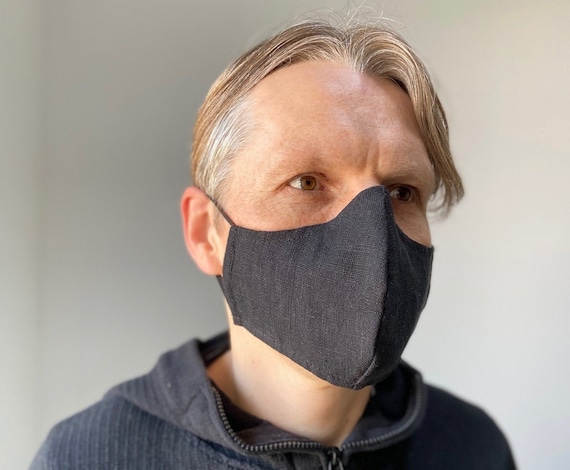 Face Mask Washable Linen Mouth Mask Cloth Face Mask Face Etsy