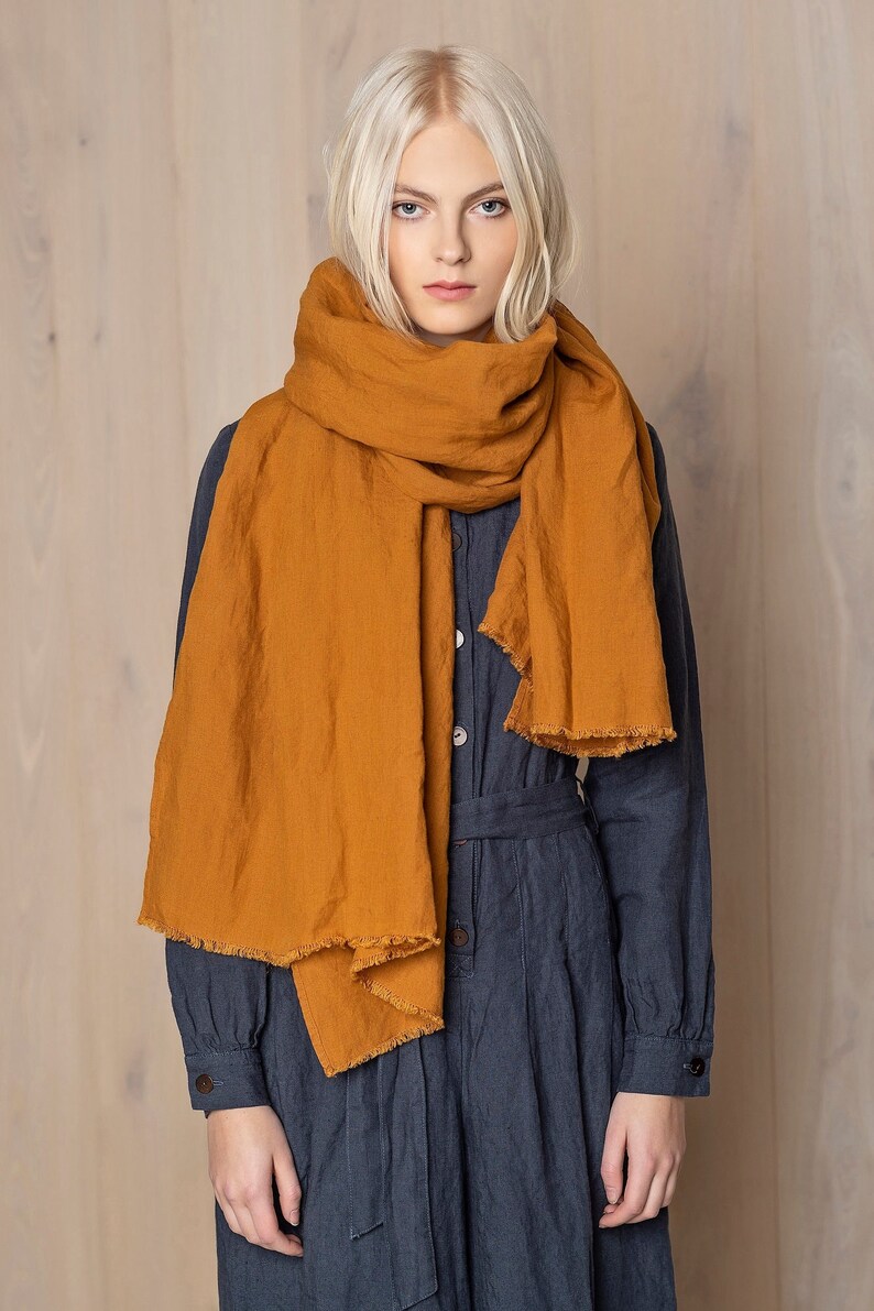 Linen Scarf Oversized Scarf Linen Scarves Big Wrap Scarf Etsy