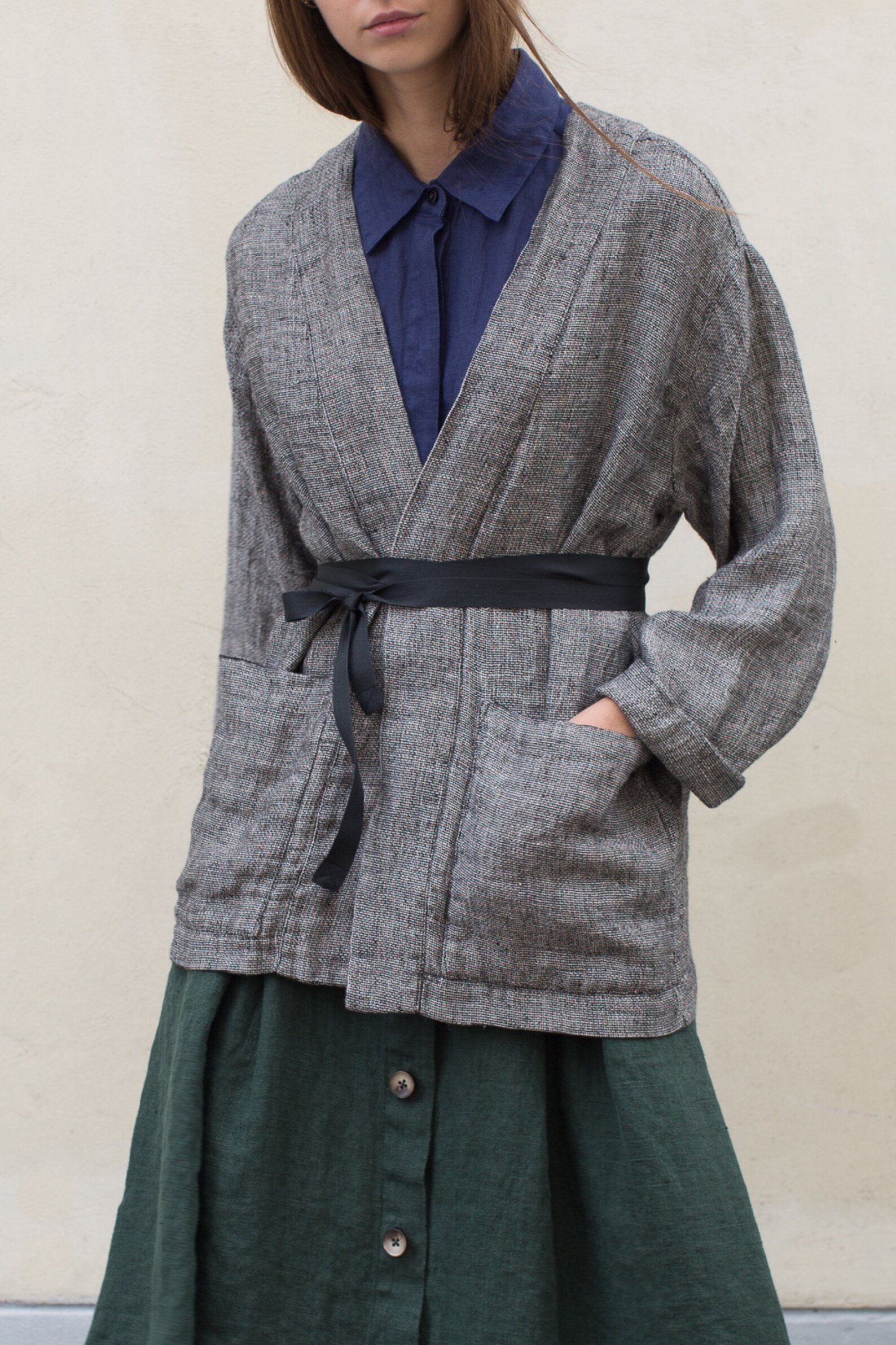Linen Jacket Women Linen Kimono Jacket Linen Cardigan KYOTO - Etsy