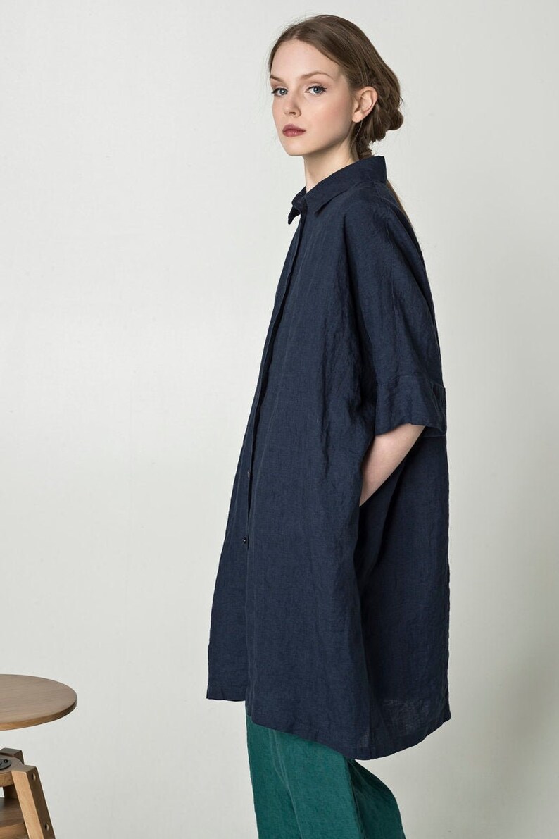 Oversized linen shirt women perfect as tunic BEYOND | Etsy