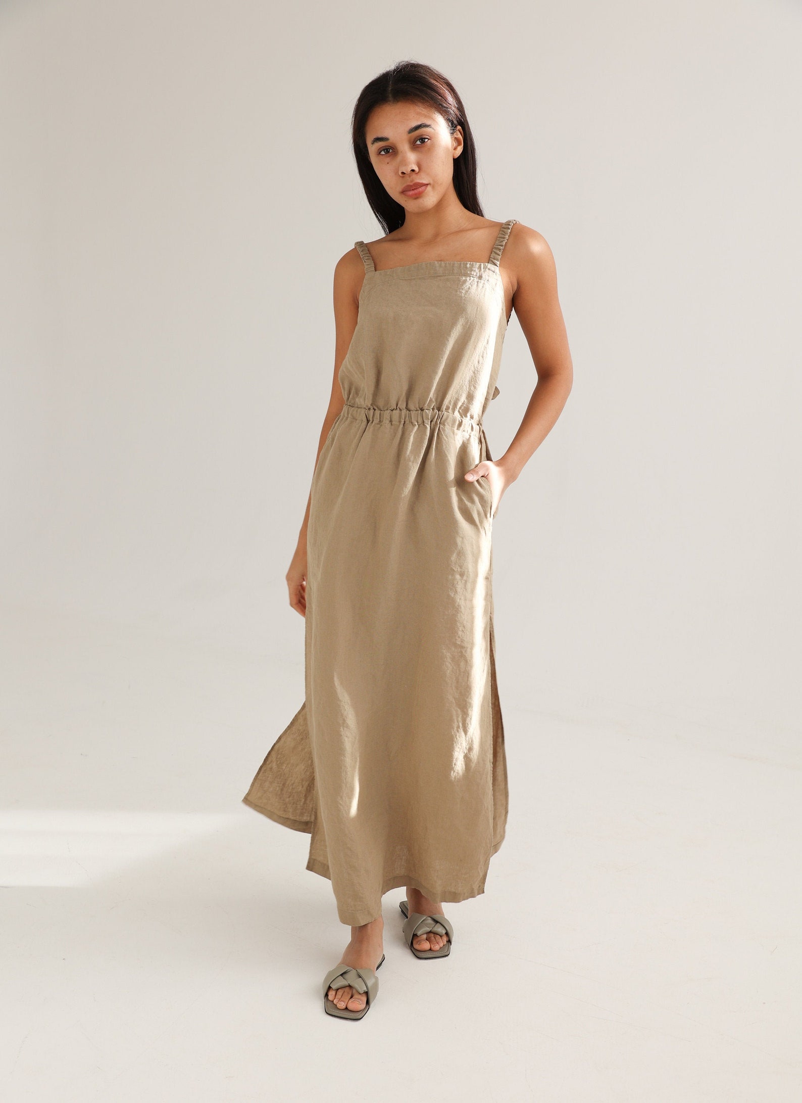 linen backless top