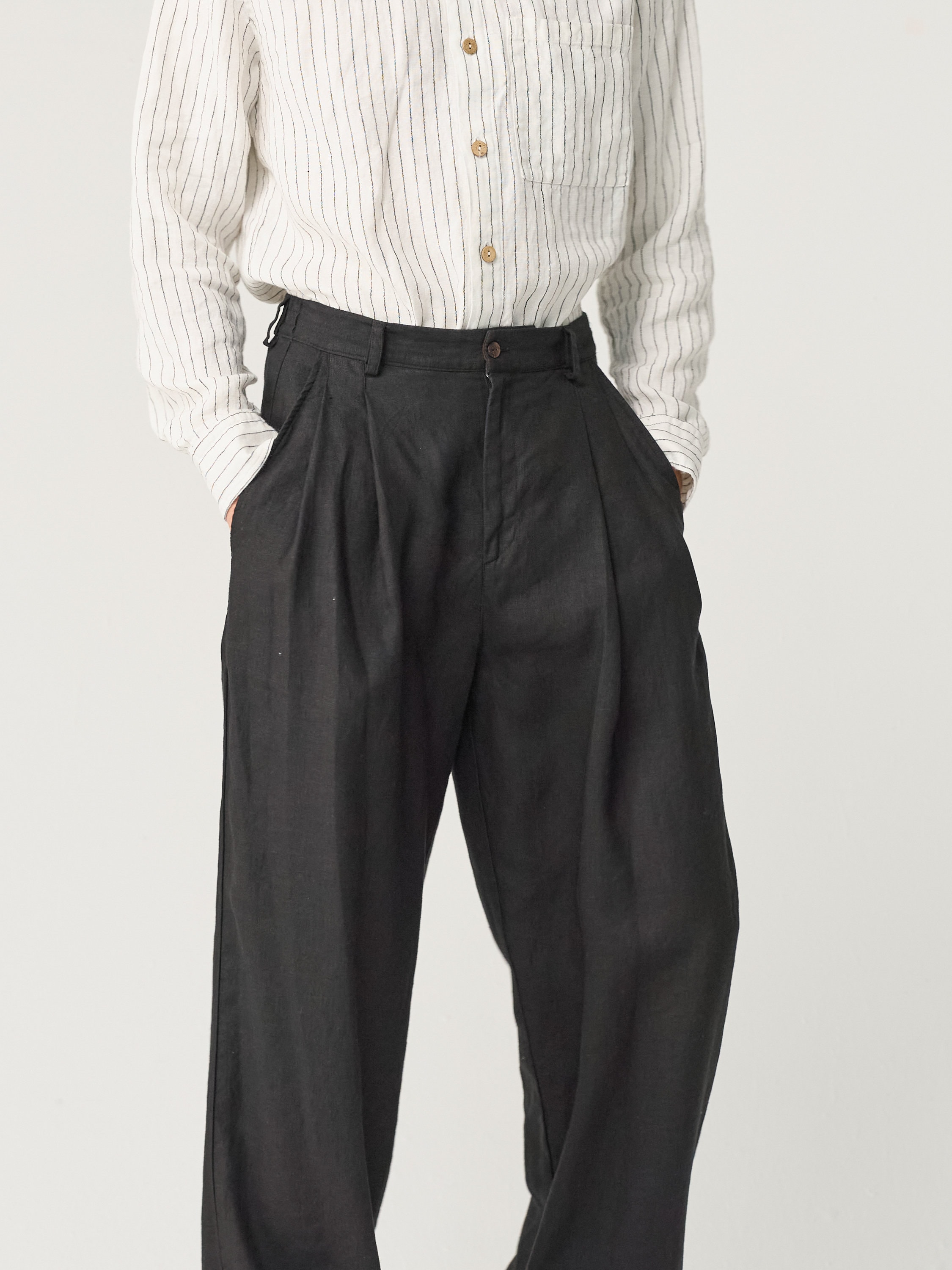 Wide Leg Linen Pants for Men, Heavy Linen Trousers With Pockets, High  Waisted Pants THEO -  Canada