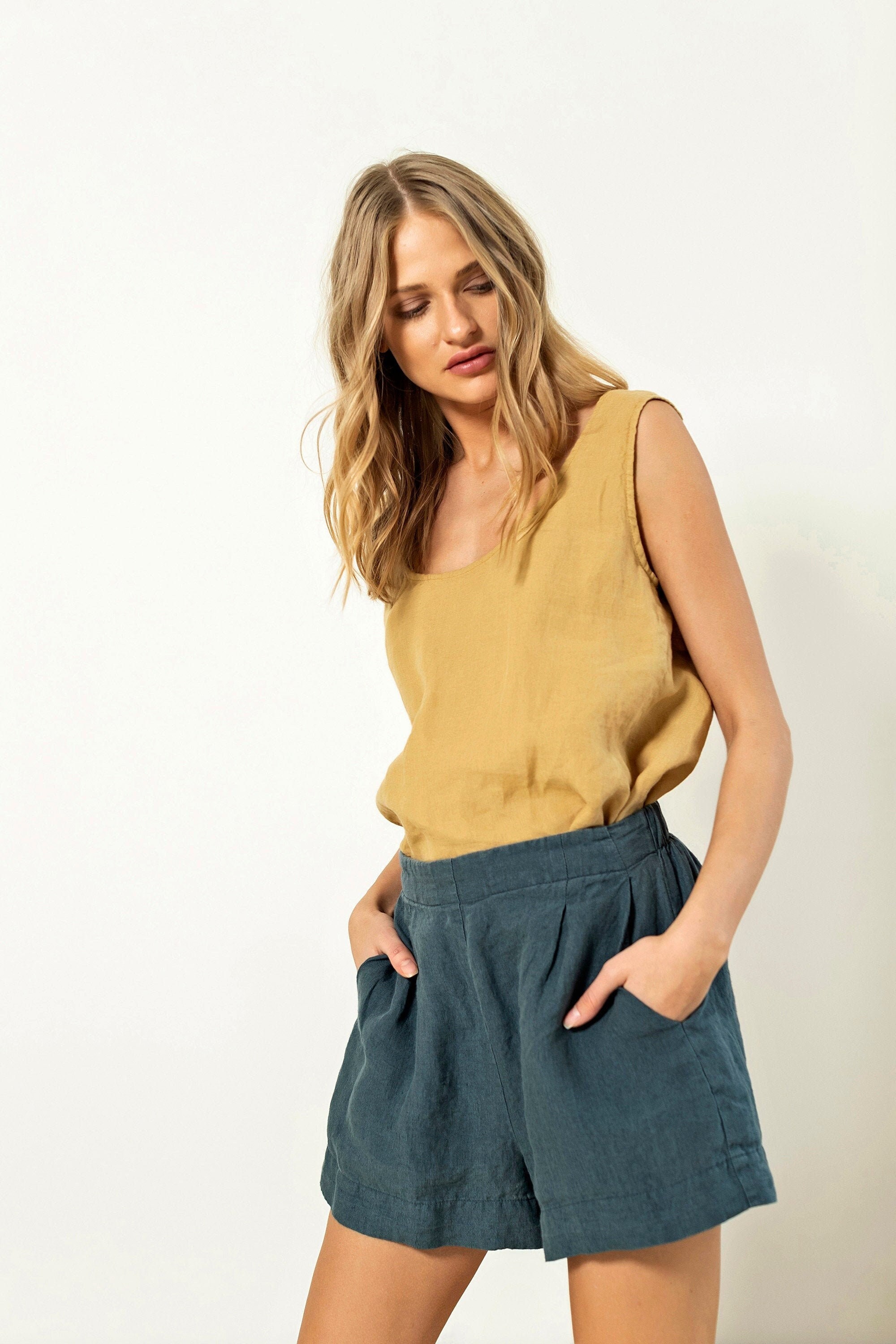 Linen Shorts for Women High Waisted Shorts Festival Shorts - Etsy Canada