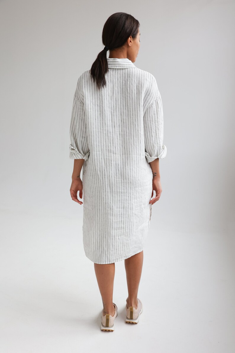 Linen Shirt Dress Linen Dress With Pockets Button up Dress Etsy