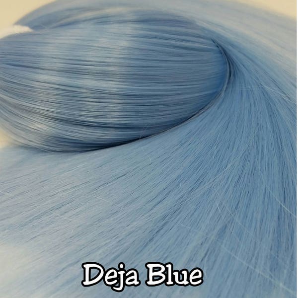 TDP Nylon Silk Deja Blue Powder Blue High Temp Doll Hair Hank for Rerooting Barbie® Monster High® Ever After High® Rainbow High®