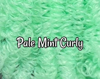 DG Curly Pale Mint  3mm and 5mm options N1647A 36 inch 0.5oz/14g pre-curled Nylon Doll Hair for rerooting fashion dolls Standard Temperature