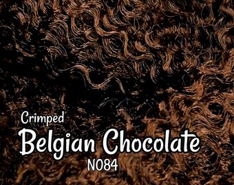 Crimped Belgian Chocolate N084 Ethnic wavy brown Hair textured natural Rerooting Dolls Pony Barbie™ Monster High™ Rainbow high