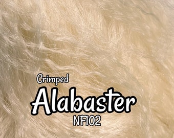 Crimped Alabaster NF012 Ethnic wavy off-white blonde Hair textured natural Rerooting Dolls Pony Barbie™ Monster High™ Rainbow high