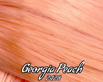 Japanese Saran Georgia Peach 2428 36 inch 1oz/28g hank Doll Hair for rerooting fashion dolls Standard Temperature