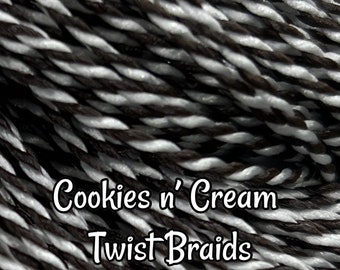 DG-HQ Nylon Cookies n Cream Micro Twist Braids BH225 Brown White Doll Hair Rerooting wigs Barbie™ Monster High™ Rainbow High lol omg
