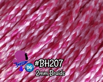 DG-HQ™ Micro Mini Braids Magenta Blush #BH207 Pink Two Tone 2mm 36 inch 1oz/28g hank Doll Hair for rerooting fashion dolls