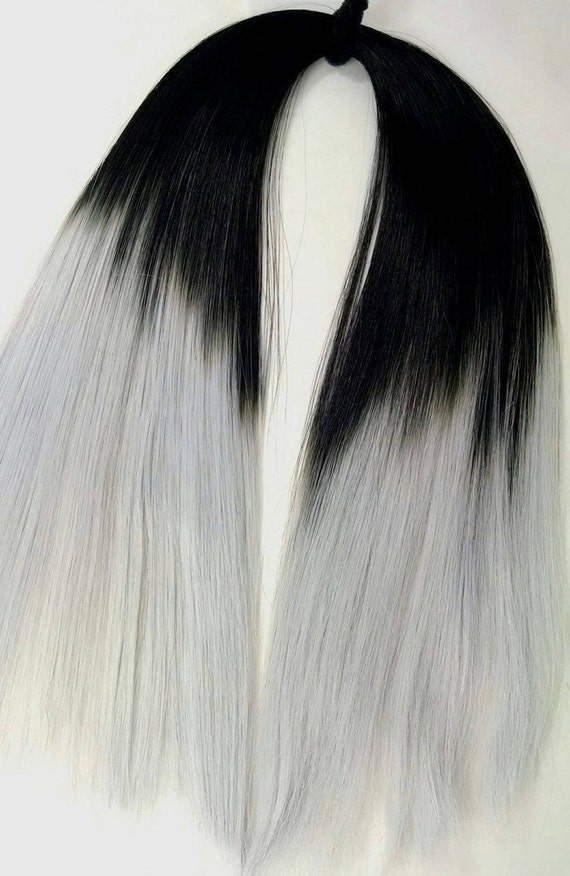 Ashes To Ashes Hand Dyed Ombre Black To Grey Nylon Doll Hair Etsy