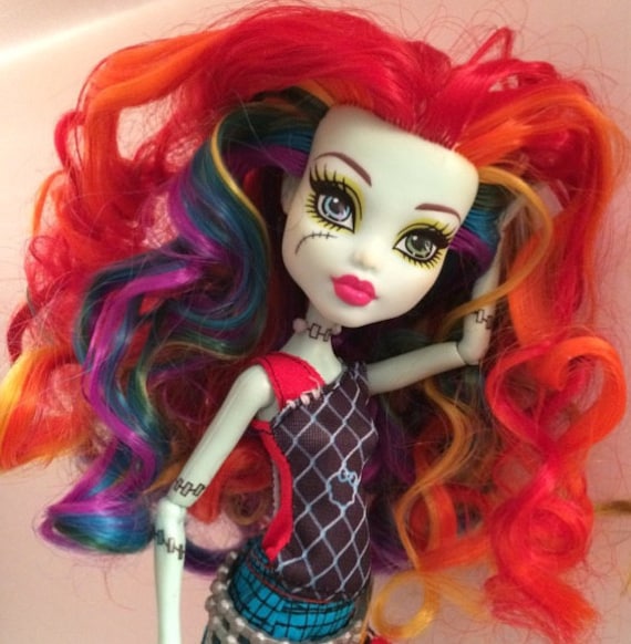 Rainbow Nylon Doll Hair Colors Doll Rerooting Kit 7 Hanks OOAK custom Dolls Pony