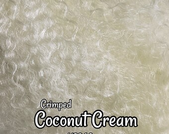 Crimped Coconut Cream N2946 Ethnic wavy white Doll Hair textured natural Rerooting Dolls Pony Barbie™ Monster High™ Rainbow high