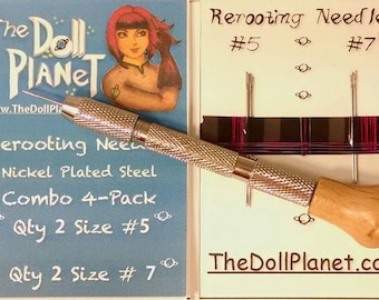 Doll Hair Rerooting Tool Kit w 4 Cut Needles for Rerooting Barbie® Monster High® Ever After High® My Little Pony Fashion Royalty Disney