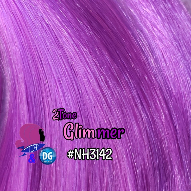 DG-HQ\u2122 2Tone Glimmer #NH3142 Pink Purple Pre-Blended Doll Hair Rerooting My Little Pony Barbie\u2122 Ever After High\u2122 Rainbow High\u00ae