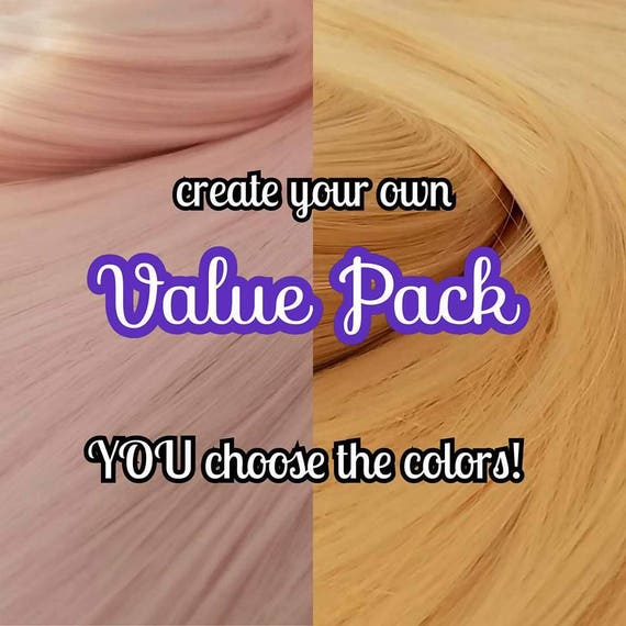 Yellow /& Green XL 4oz 2 Color Value Pak Nylon Hair Hanks for Rooting MLP /& Dolls