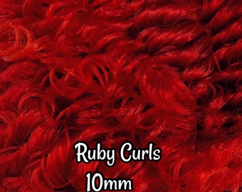 DG Curly Ruby Red N080 pre-curled Doll Hair Rerooting Rehair Dolls My Little Pony Barbie™ Monster Rainbow High
