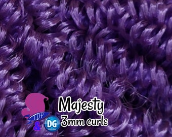 DG Curly 3mm Majesty JN4040 dark Violet Purple pre-curled Doll Hair Reroot Dolls My Little Pony Barbie™ Monster High™ Ever After High