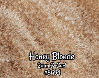 DG S-Curl Honey Blonde 2mm 8694 Afro pre-curled Ethnic 18 inch 0.5oz/14g hank Nylon Doll Hair for rerooting fashion dolls