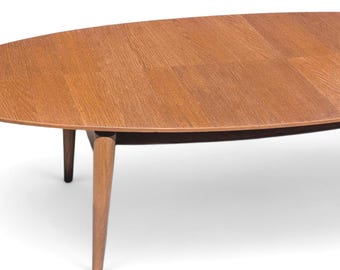 Mid Century Scandinavian Modern Oak Surfboard Coffee Table