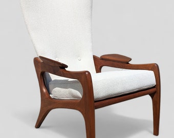 Mid Century Modern Adrian Pearsall Sculptural High Back Chair