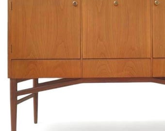 Mid Century Modern Danish Inspired Teak and Oak Cabinet