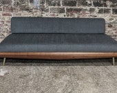 Mid Century Modern Adrian Pearsall Walnut and Travertine Sofa