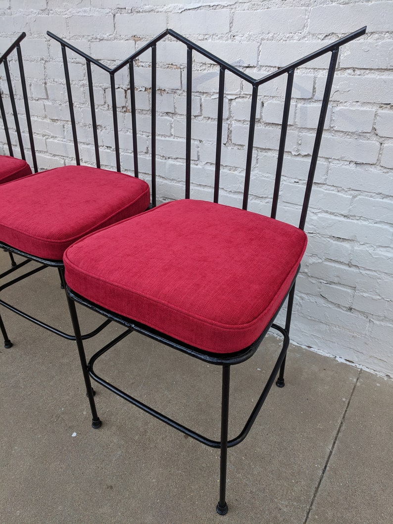 Mid Century Modern Wrought Iron Dining Chairs Etsy
