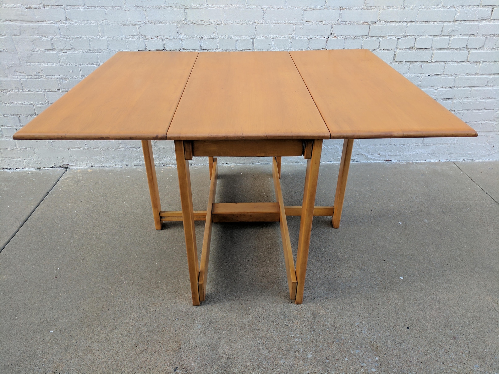 Mid Century Modern Conant Ball Solid Maple Drop Leaf Table Etsy