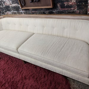 Mid Century Modern Drexel Walnut Trim Sofa image 9