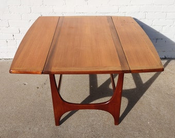 Mid Century English Modern Drop Leaf Coffee Table