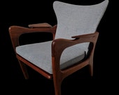 Mid Century Modern Adrian Pearsall Solid Walnut Sculptural Lounge Chair