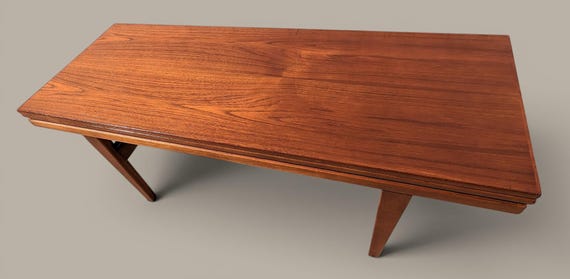 Mid Century English Modern Teak Elevator Table by Trioh - Etsy