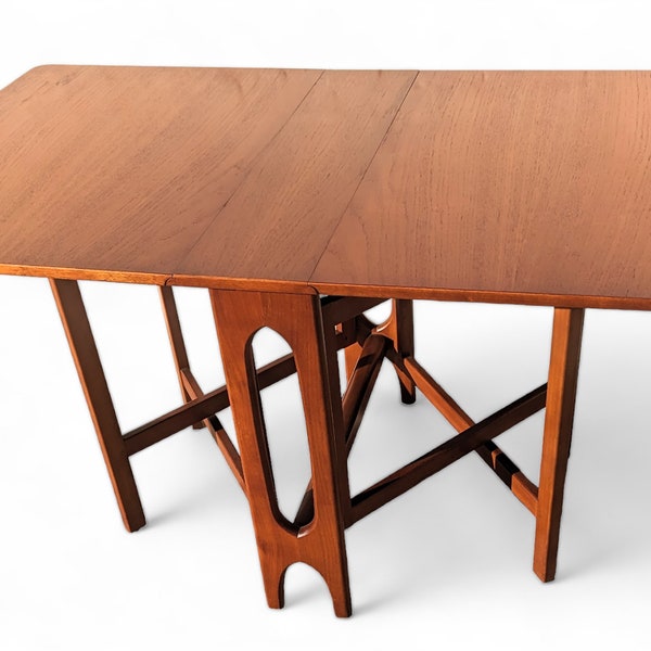 Mid Century English Modern Drop Leaf Table