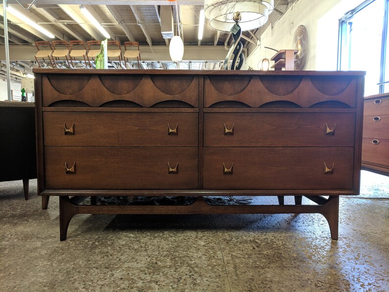 Mid Century Modern Broyhill Brasilia Six Drawer Dresser Etsy