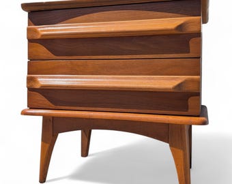 Mid Century Modern Walnut Nightstand by United