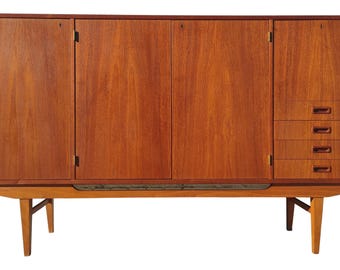 Mid Century Danish Modern Tall Teak Cabinet