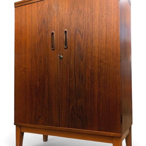 Mid Century English Modern Flip Top Bar Cabinet by Turnidge
