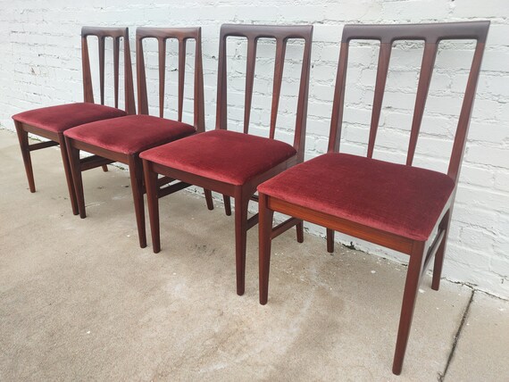 Mid Century English Modern Solid Teak Dining Chairs by Younger