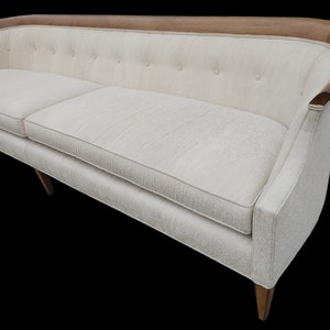 Mid Century Modern Drexel Walnut Trim Sofa image 1