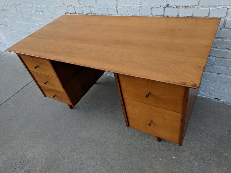 Mid Century Modern Paul McCobb Solid Maple Desk