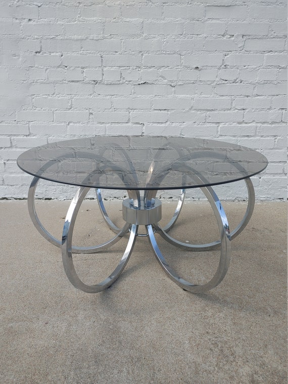 Mid Century Modern DIA Chrome and Glass Coffee Table