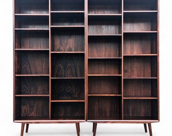 Mid Century Danish Modern Rosewood Bookcases