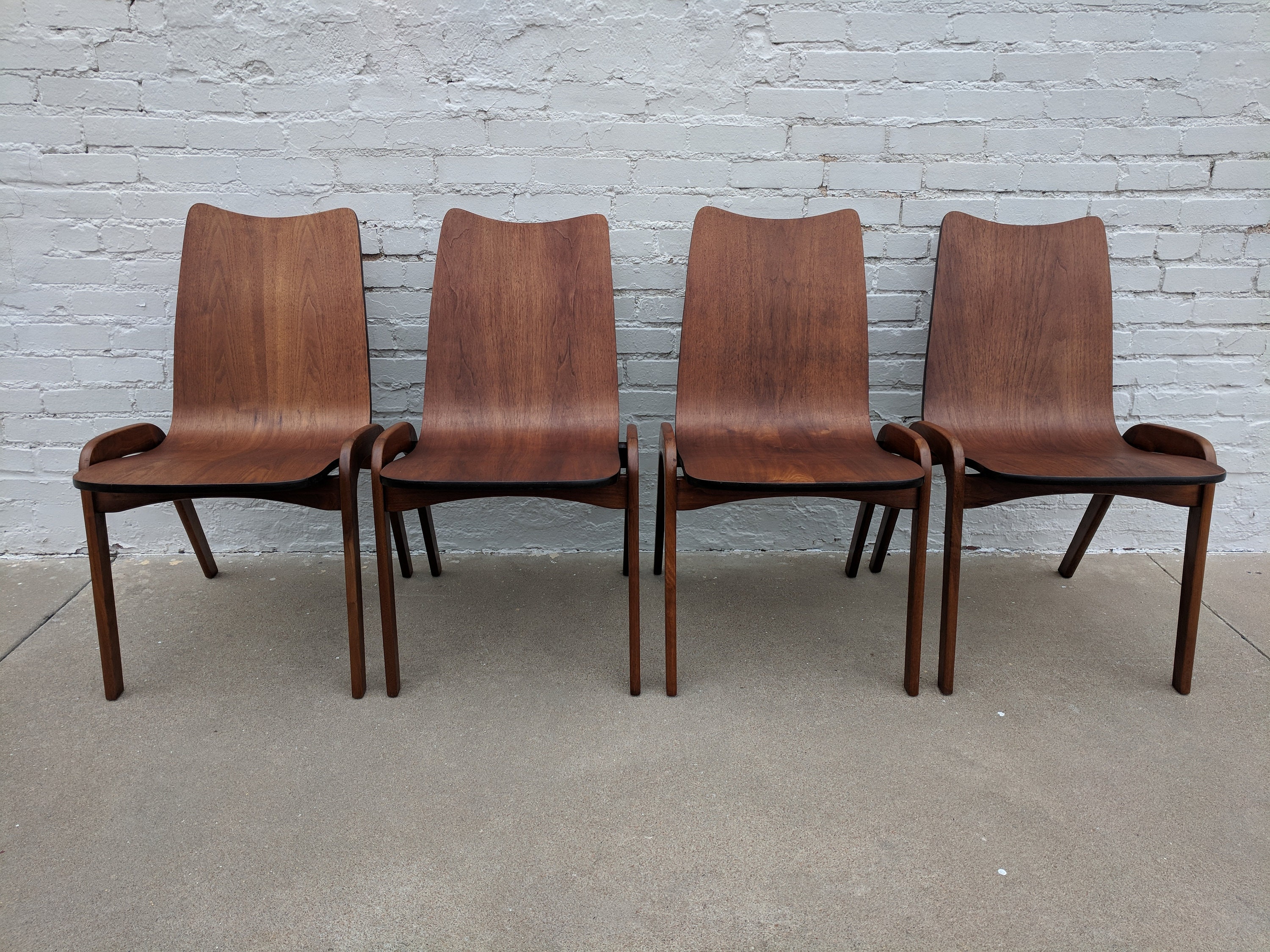 Mid Century Modern Bentwood Dining Chair Set of Four Etsy